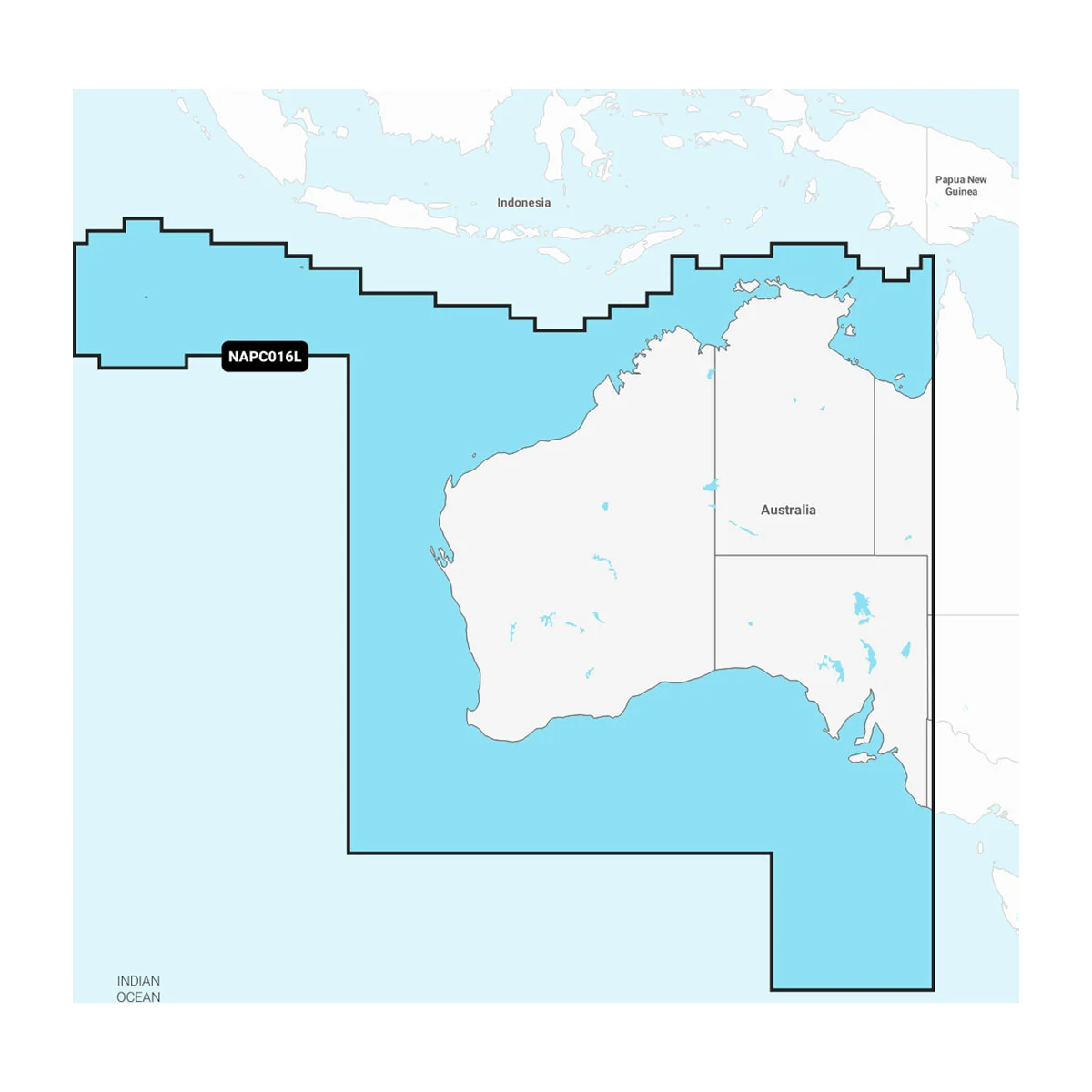 Garmin Australië, West en Centraal - Waterkaarten van binnen- en kustwateren