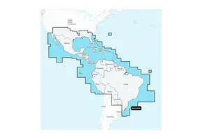 Garmin Mexico, Caribisch gebied naar Brazilië - Waterkaarten van binnen- en kustwateren