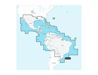Garmin Mexico, Caribisch gebied naar Brazilië - Waterkaarten van binnen- en kustwateren