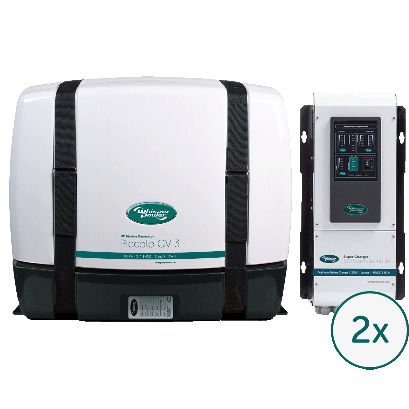 WhisperPower Piccolo GV 3 marine diesel generator 3 cil. Kubota motor