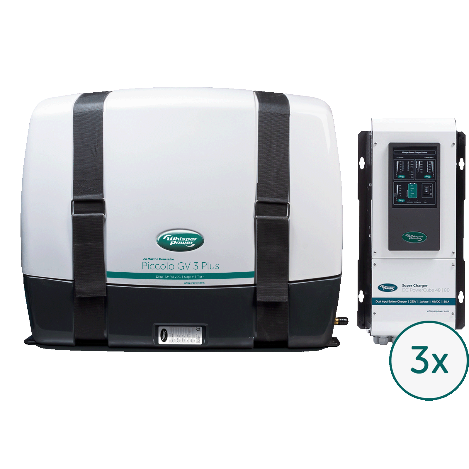 WhisperPower Piccolo GV 3  Plus marine diesel generator 3 cil. Kubota motor