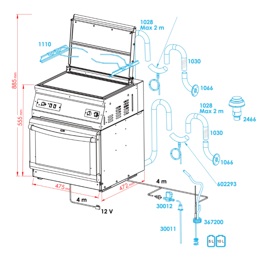 Wallas Wallas Kooktoestel-oven combi plus verwarmingskap diesel 89D