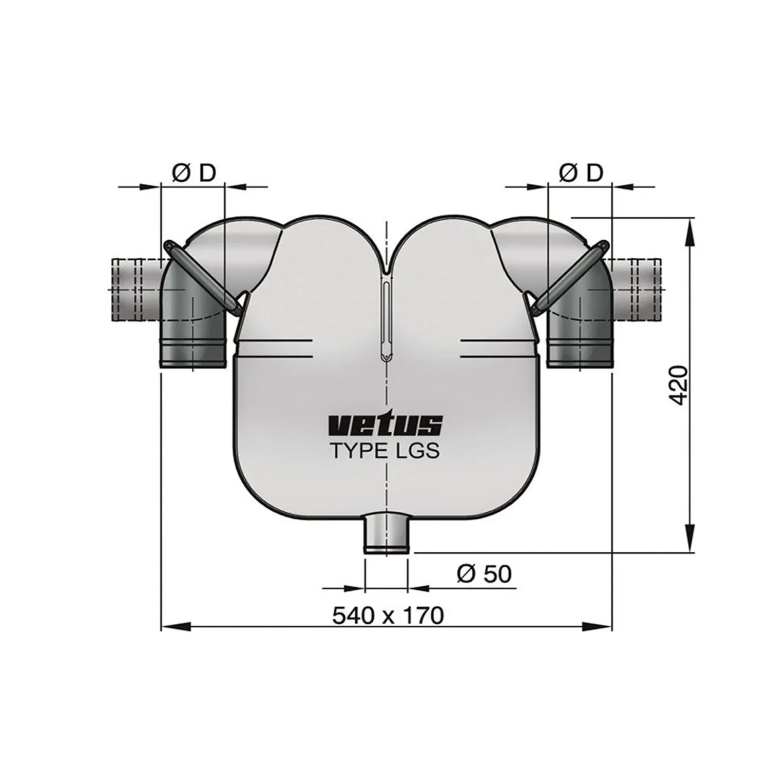 WhisperPower Water-/gasafscheiderset 63 mm (2 ½”)