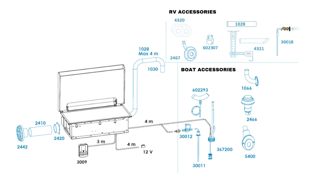 Wallas Wallas Kooktoestel diesel 1200D+260 deksel flush inbouw
