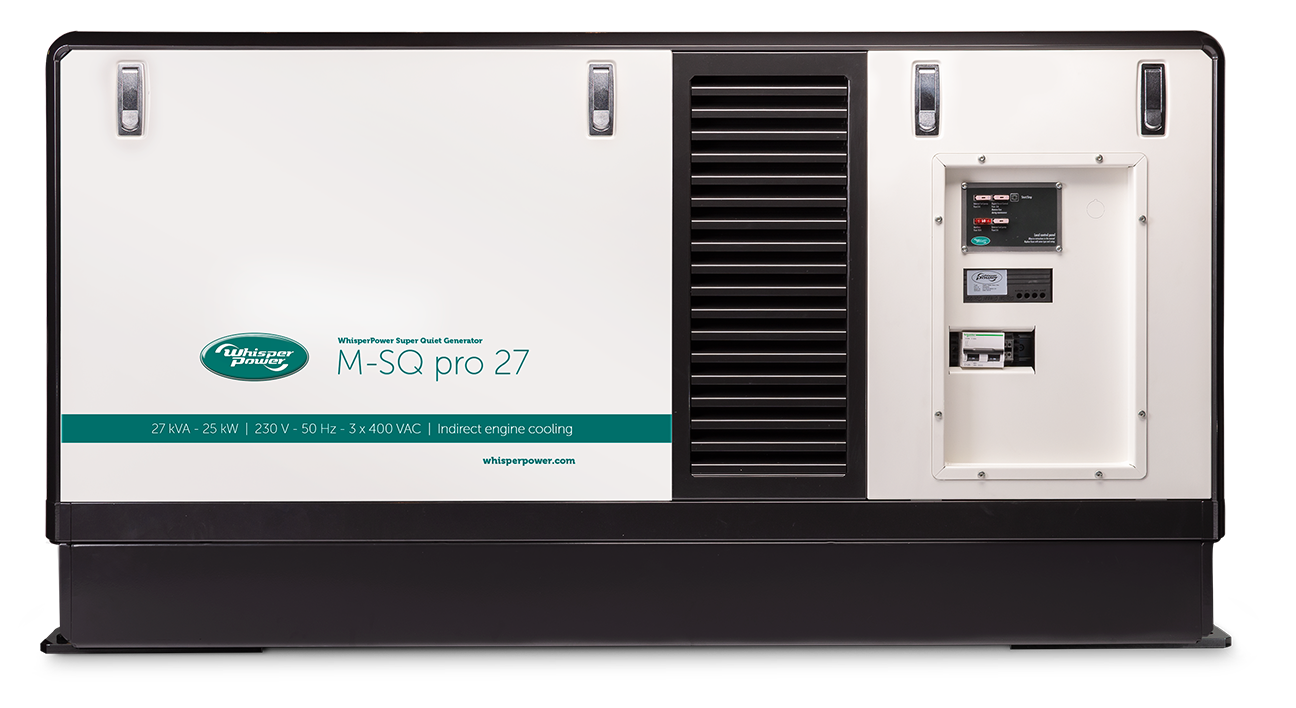 WhisperPower M-SQ Pro 27 marine diesel generator 4 cil. Mitsubishi Motor 27 kVA
