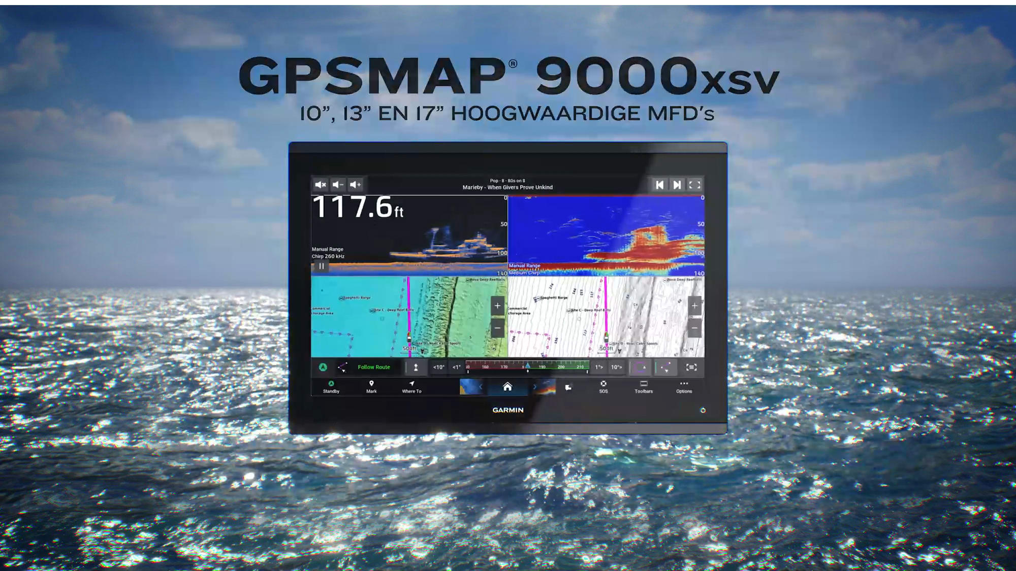 Garmin GPSMAP® 90** serie Premium kaartplotter met wereldwijde basiskaart