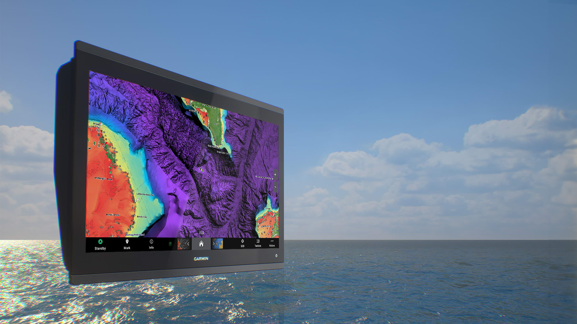Garmin GPSMAP® 90** serie Premium kaartplotter met wereldwijde basiskaart, foto 6 van 6