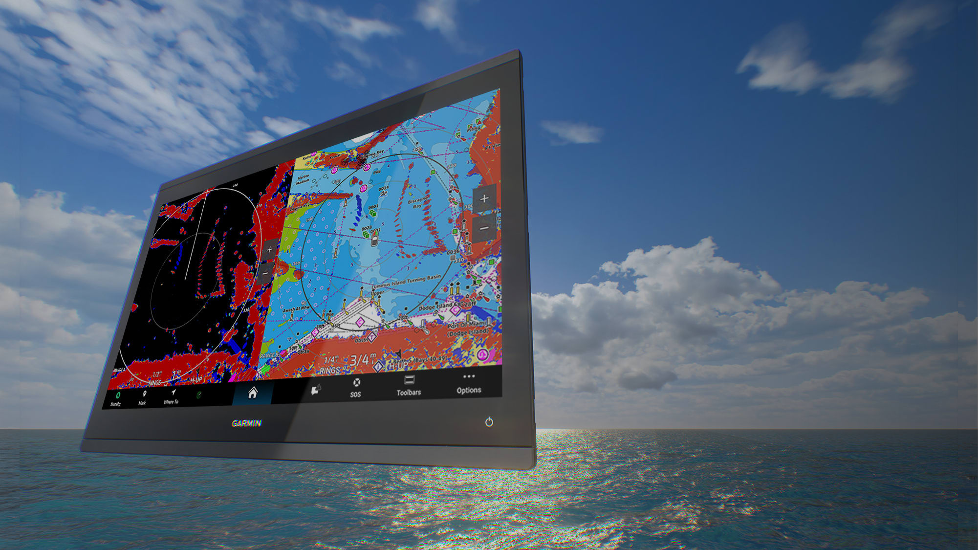 Garmin GPSMAP® 90** serie Premium kaartplotter met wereldwijde basiskaart