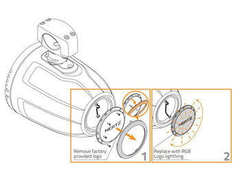 Hertz HTX RGB C LOGO.1 - Marine Tower RGB logo zwart, per stuk