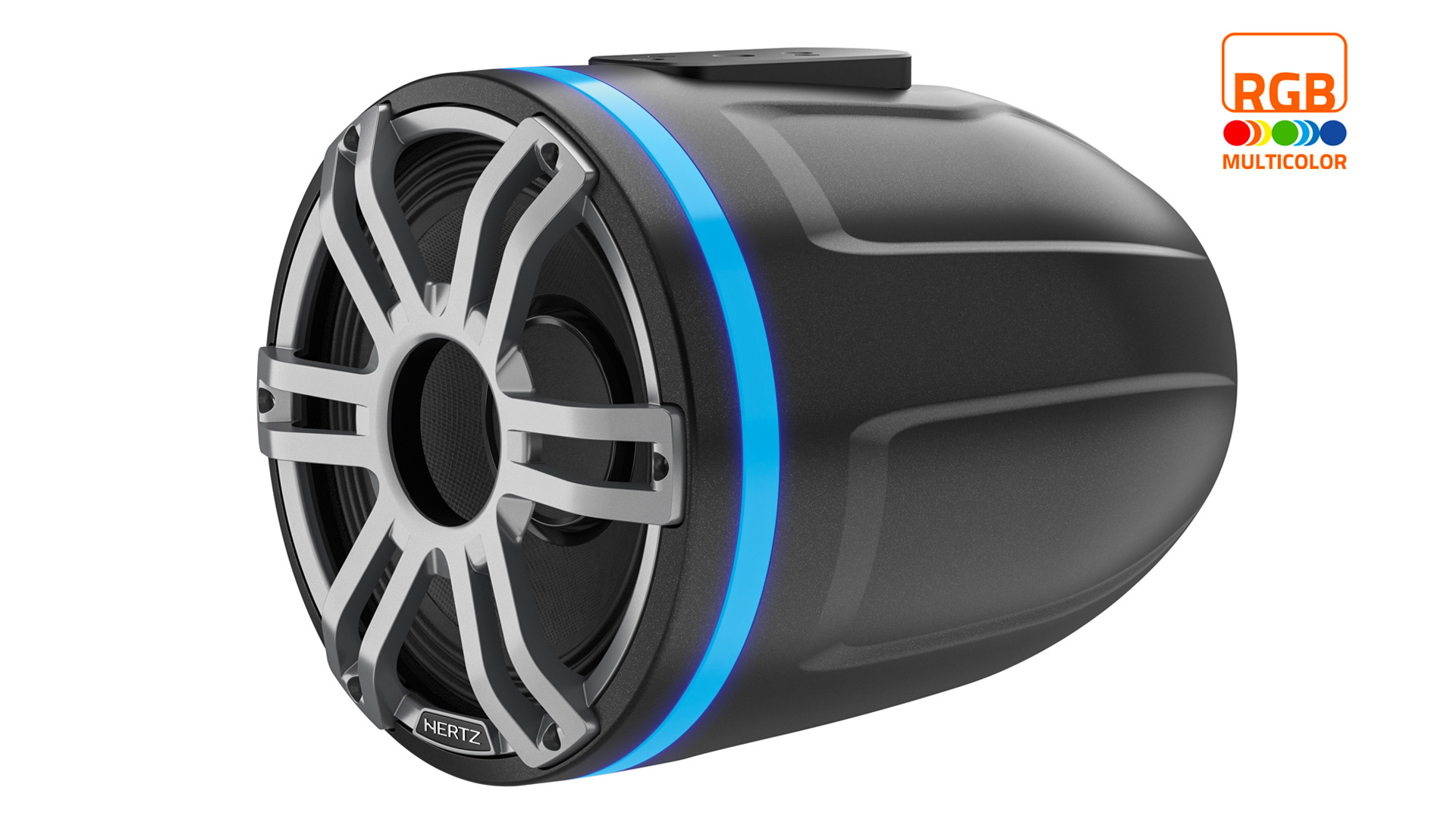 Hertz HTX 8H S-FL-G - 8" Marine Tower Sport speaker zwart RGB LED, vlakke montage, enkel, 400 Watt