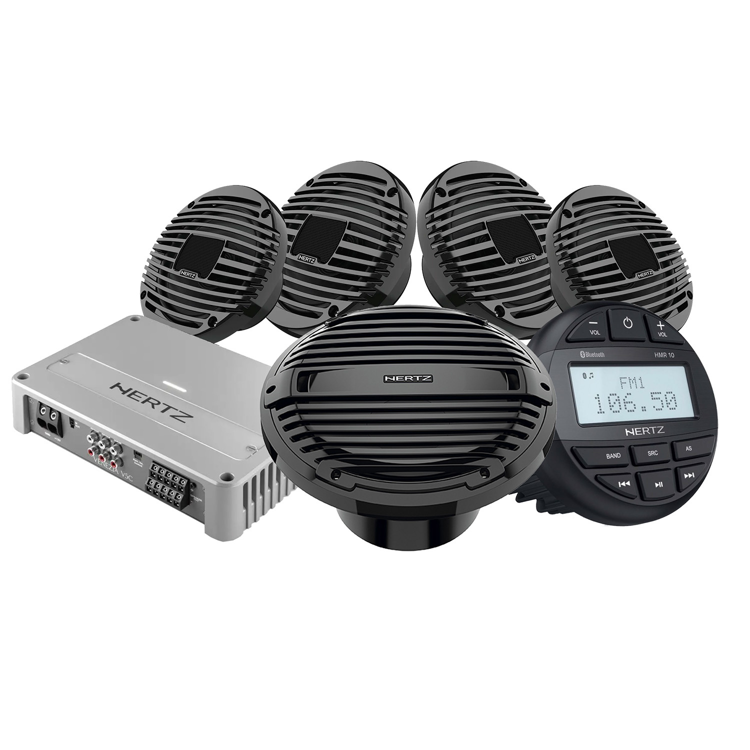 Hertz KIT HMR10 HEX6.5 HMS10 Zwart V5C 12V