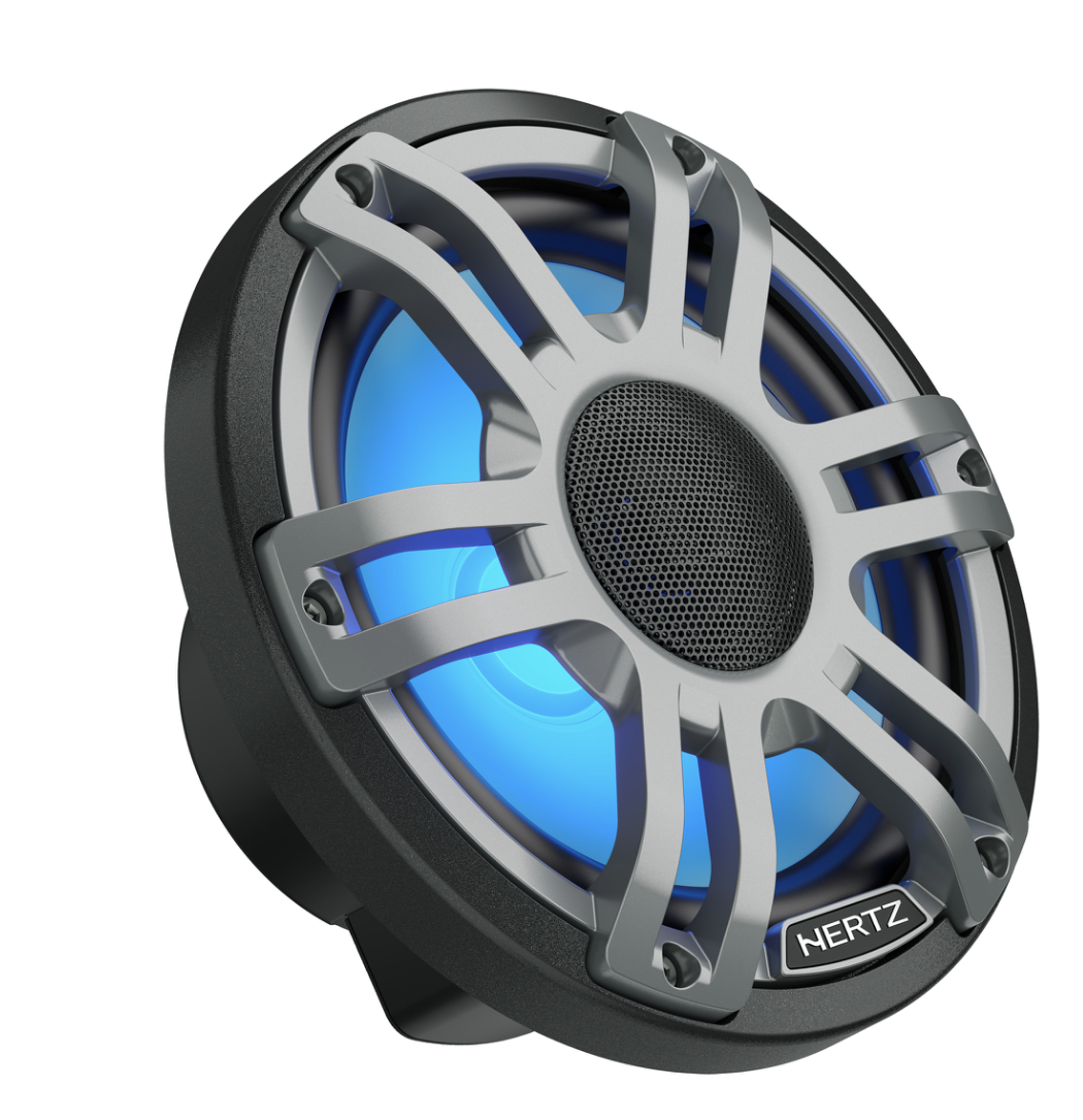 Hertz HMX 7.7 S-LD-G - 7.7" Marine Sport grijs high performance coax speakers RGB LED, set van 2