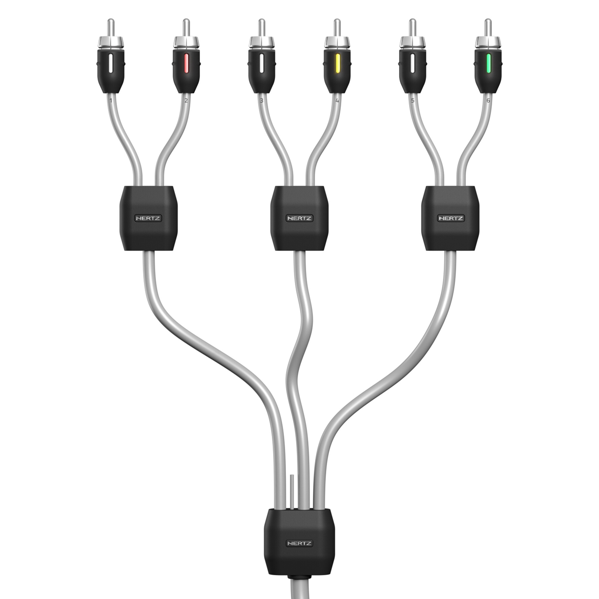 Hertz 6-kanaals RCA-kabel 100 cm, plus remote kabel - HMLC6 3