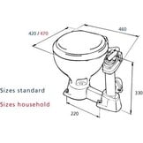 RM69 Handtoilet Sealock met grote pot, bril en deksel kunststof wit