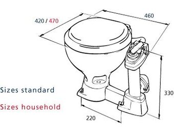 RM69 Handtoilet Sealock met grote pot, bril en deksel kunststof wit