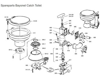 RM69 Losse toiletpot voor toilet bajonet sluiting kunststof