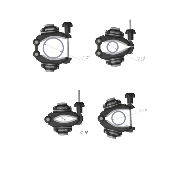 Borika montage voet dubbel klemmontage