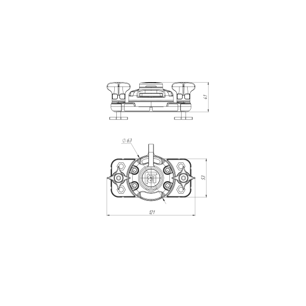 Borika t-bolt bevestigingsadapter ondermontage