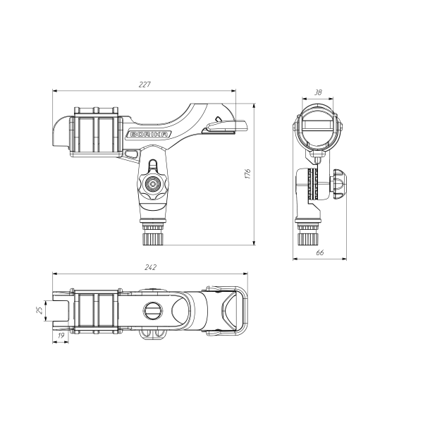 Borika hengelhouder zwart
