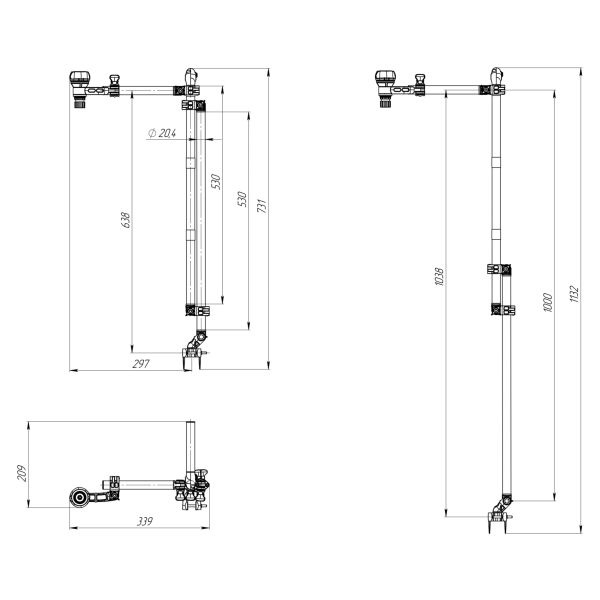 Borika universele transducer steun kit met houder