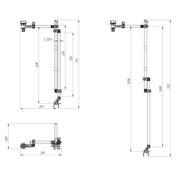 Borika universele transducer steun kit met houder