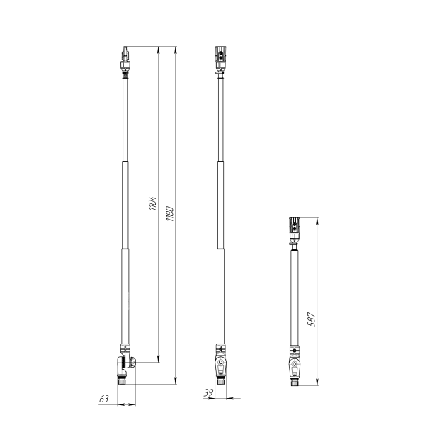 Borika telescopische houder voor navigatielamp