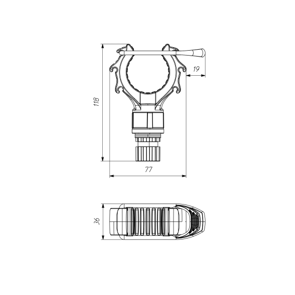 Borika universele houder met elastische sluiting Ø15 tot 50mm