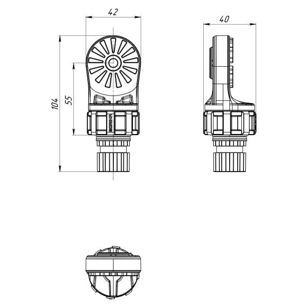 Borika adapter met dubbele bevestiging