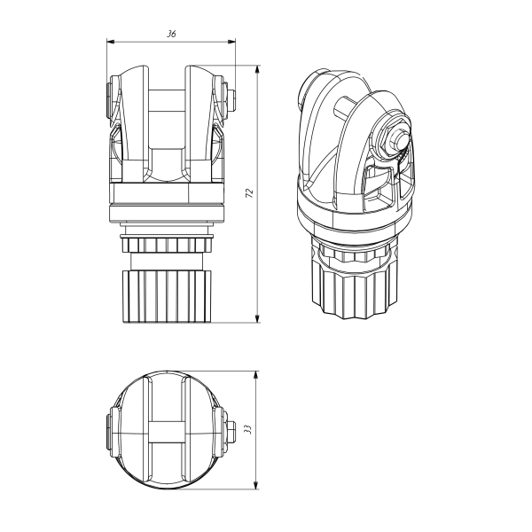 Borika adapter voor bevestigen eindstuk biminitop