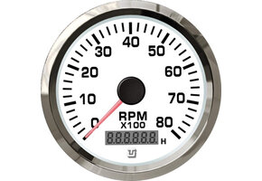 Ultrawhite SS Tachometer 0-4000 RPM engines 1/10 speed ratio