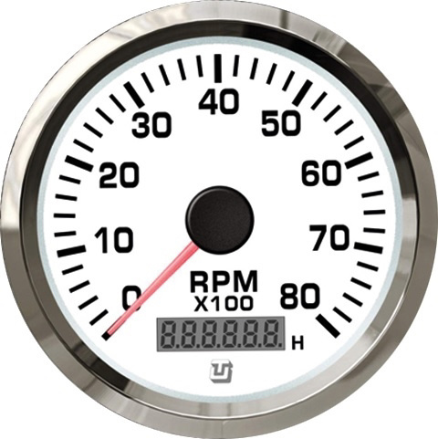  Ultrawhite SS Tachometer 0-4000 RPM engines 1/10 speed ratio