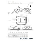 Scanstrut Dekdoorvoer horizontaal voor dubbele kabel 6-10 mm zwart
