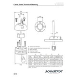 Scanstrut Dekdoorvoer Ø59 mm RVS voor kabel 9-14 mm