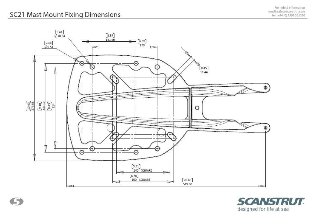 Scanstrut Mast bevestiging voor radar 24 inch, foto 3 van 3