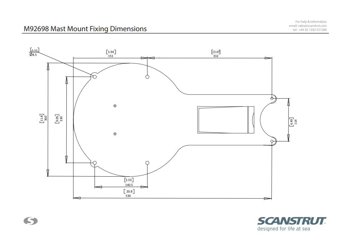 Scanstrut Mastbevestiging voor Raymarine RD424 serie