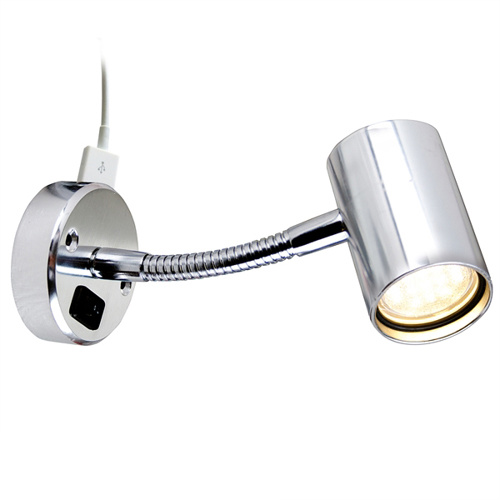Båtsystem Tube D1 SMD LED, alu, flex arm, met USB aansl.