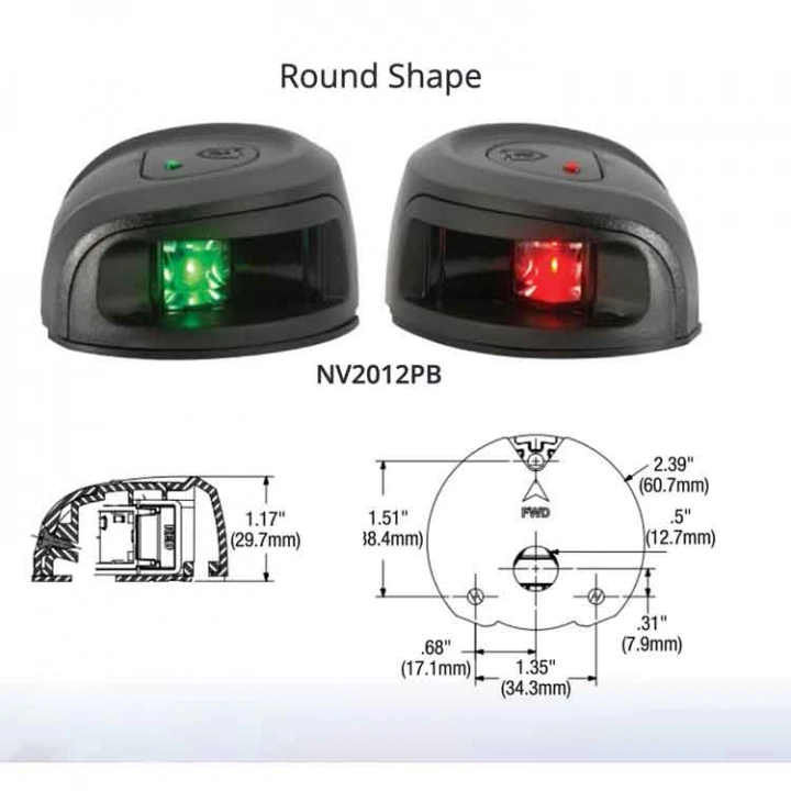 Attwood Navigatieverlichtingset LED Stuurboord -en bakboord Light Armor rond