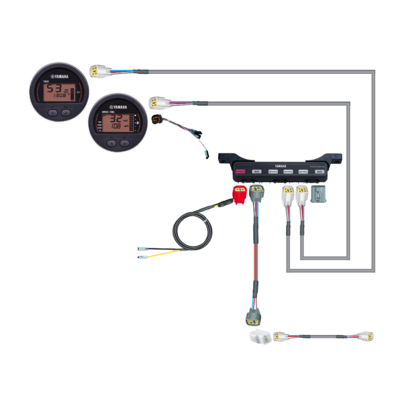 Yamaha 6Y8 Snelheids-/brandstofcombinatiemeter (rond) (set met 2 meters), foto 2 van 2
