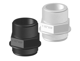 Trudesign Kunststof Verbinder met draadeinde 1½” x 1½”