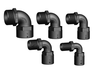 Trudesign Verbinder met binnen- en buitendraad 90°