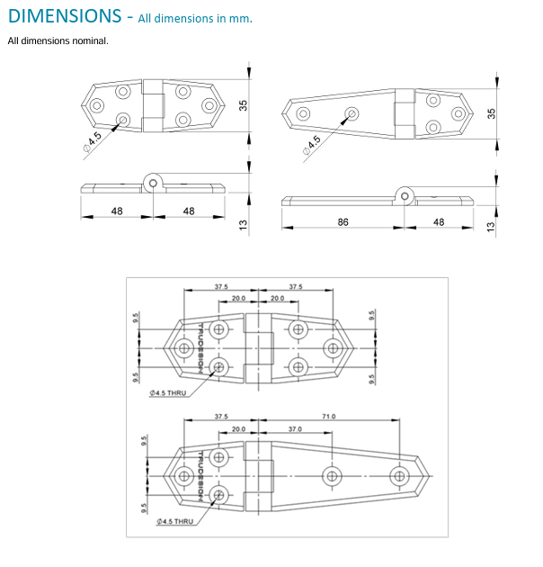Trudesign Kunststof Scharnieren