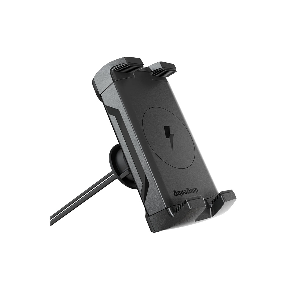 AquaAmp 510-SS Verticale slanke klemhouder, 10W Qi, geen magneet