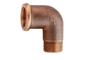  Bronzen bocht 90 graden binnen-buitendraad