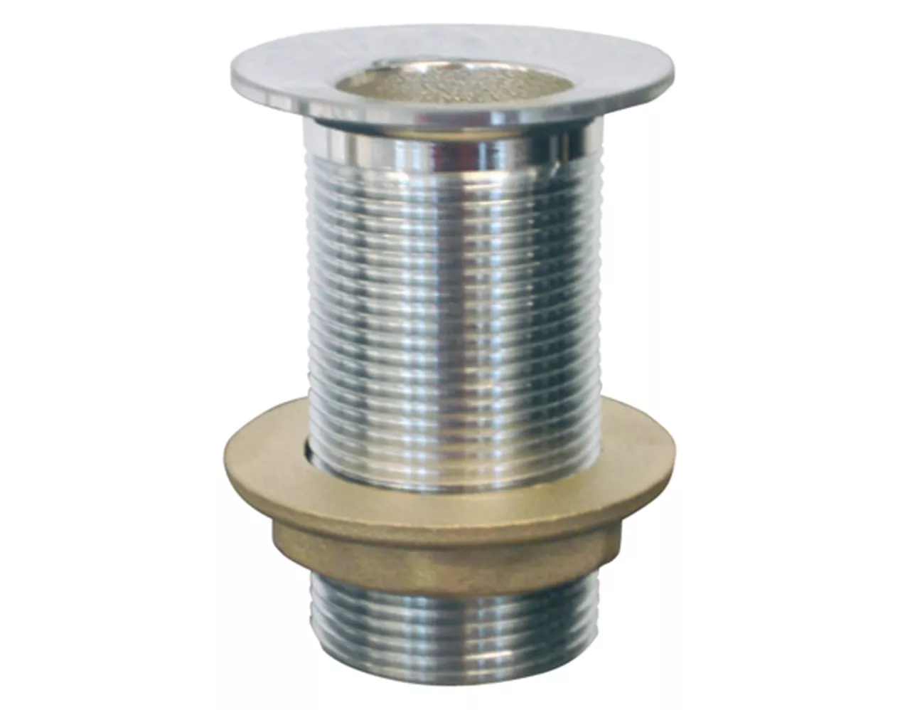 Messing huiddoorvoer hol verchroomd