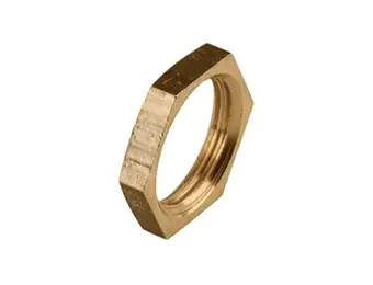 Messing moer zonder flens 6-kant