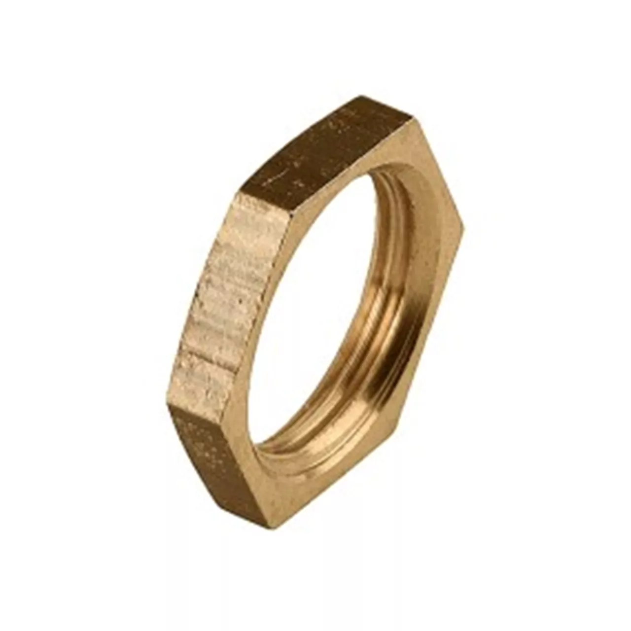 Messing moer zonder flens 6-kant