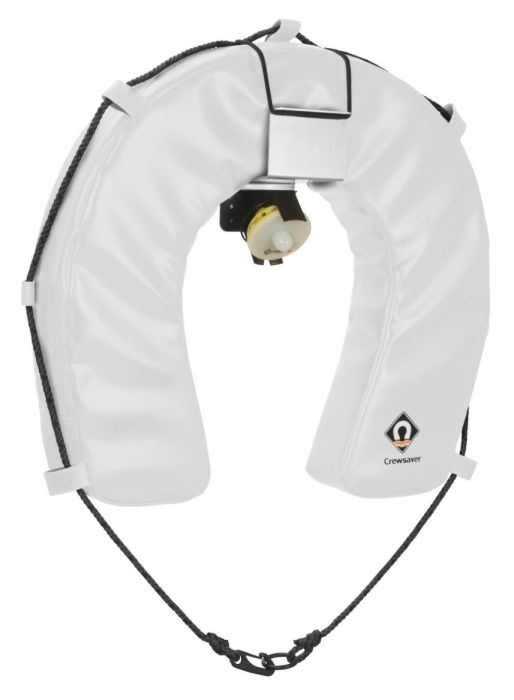 Crewsaver Set; hoefijzerboei geel/wit, SOLAS licht en houder