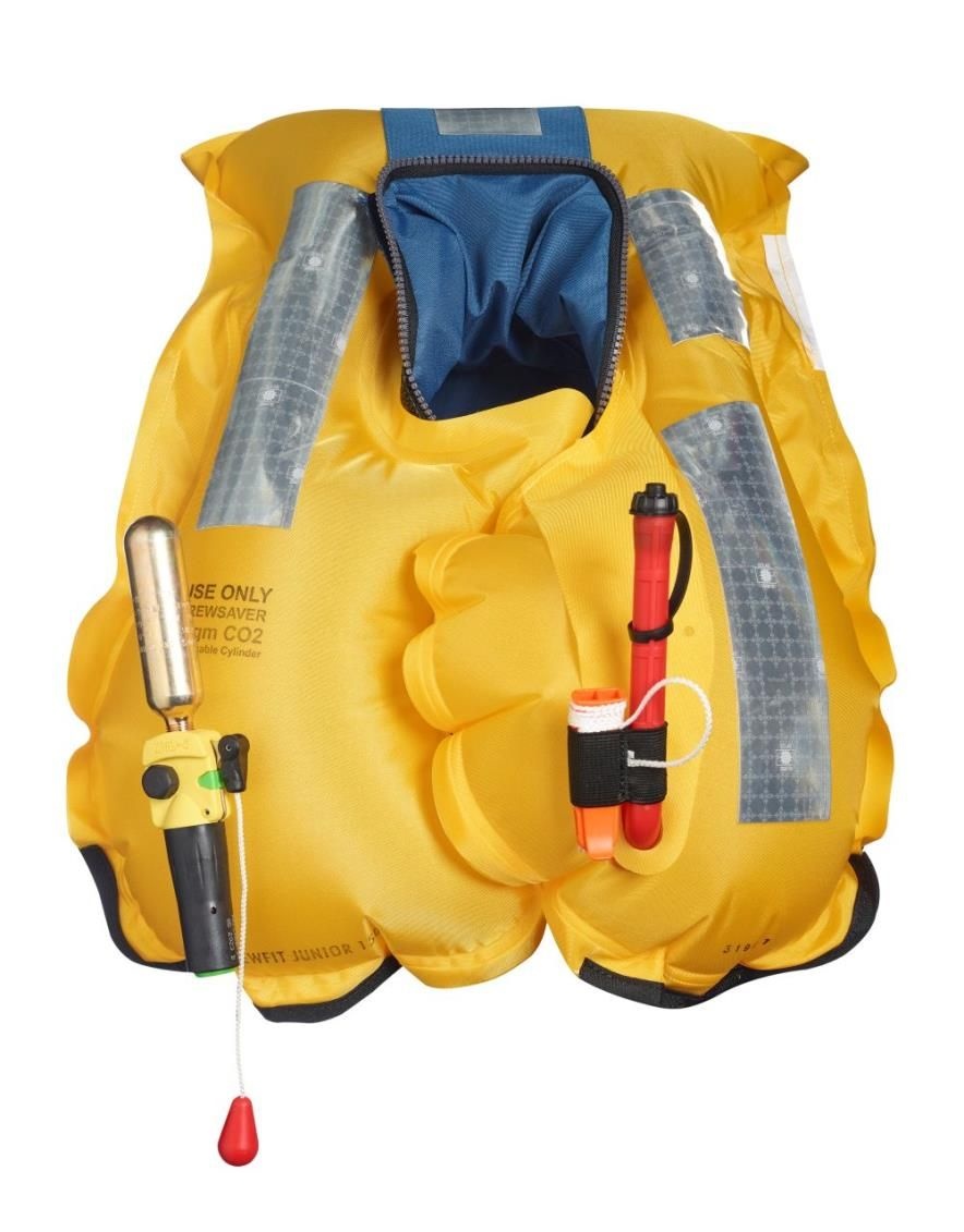 Crewsaver Reddingsvest Crewfit 150N Junior auto met harnas blauw/rood, foto 3 van 5