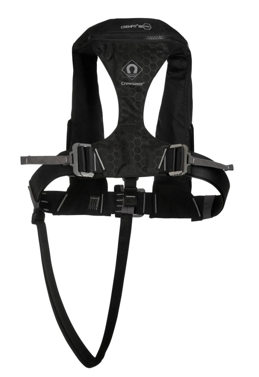 Crewsaver Reddingsvest Crewfit+ 180N Pro auto met harnas, licht & hood zwart
