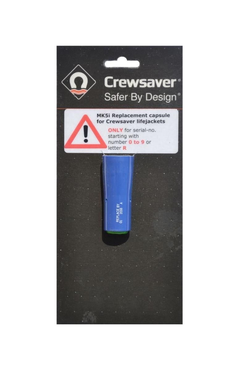 Crewsaver Smeltcapsule Mk5i Blue Capsule auto vesten voor serials starting '0-9' or 'R'